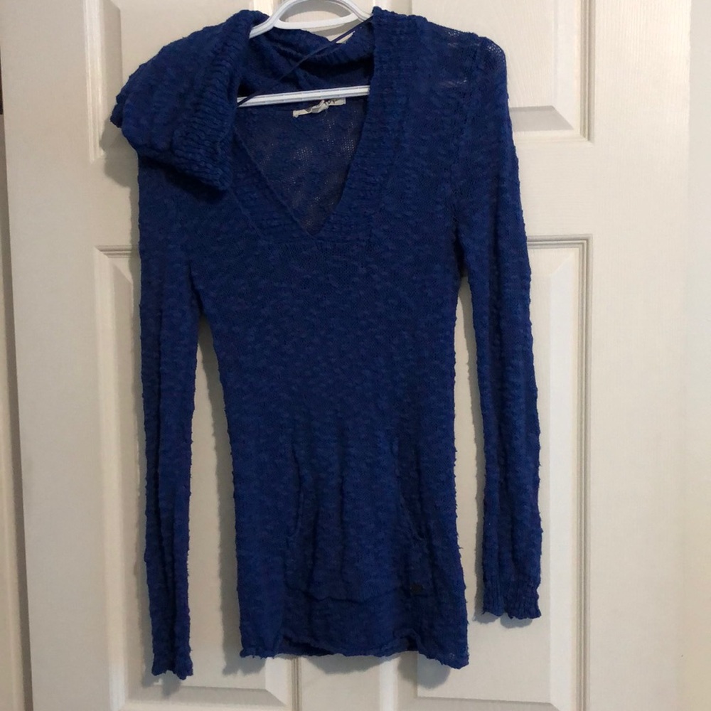 Roxy Blue Hooded Long Sleeve Shirt